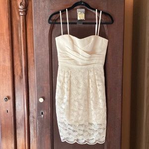 BCBGMaxAzria Strapless Cream Dress